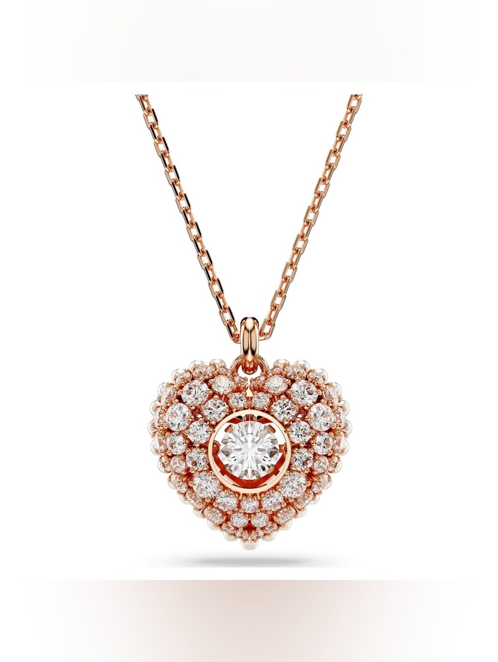 Swarovski Idyllia Heart Pendant Necklace - Crystals & Pearls, Rose Gold Finish